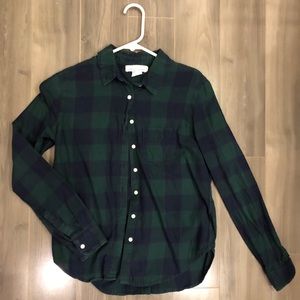 Dark green plaid shirt